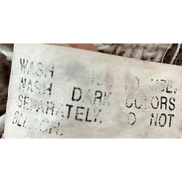 Vtg Cotton Blanket Chocolate Brown Tan Folk Throw Rustic Farmhouse Home Decor - Picture 4 of 9